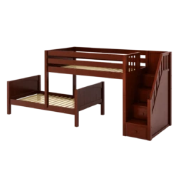 Maxtrix Twin L-Shaped Bunk Bed With Stairs 13 Maxtrix Twin L-Shaped Bunk Bed With Stairs -Babyletto Store WANGLE CP