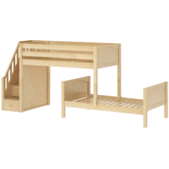Maxtrix Twin L-Shaped Bunk Bed With Stairs 14 Maxtrix Twin L-Shaped Bunk Bed With Stairs -Babyletto Store WANGLE NP