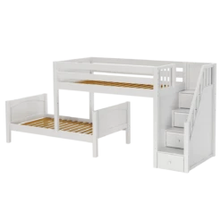 Maxtrix Twin L-Shaped Bunk Bed With Stairs 12 Maxtrix Twin L-Shaped Bunk Bed With Stairs -Babyletto Store WANGLE WP