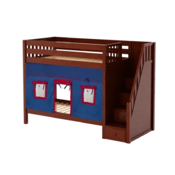 Maxtrix Twin High Bunk Bed With Stairs + Curtain 30 Maxtrix Twin High Bunk Bed With Stairs + Curtain -Babyletto Store WOPPER21 CS