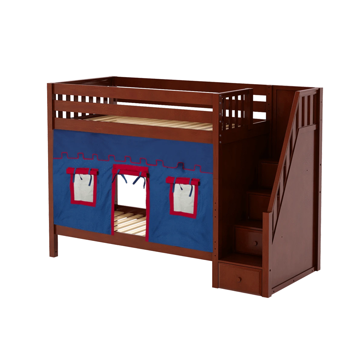 Maxtrix Twin High Bunk Bed With Stairs + Curtain 11 Maxtrix Twin High Bunk Bed With Stairs + Curtain - Image 9