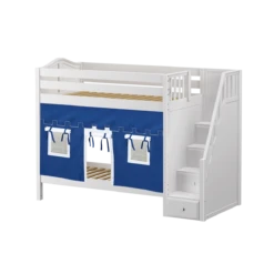 Maxtrix Twin High Bunk Bed With Stairs + Curtain 41 Maxtrix Twin High Bunk Bed With Stairs + Curtain -Babyletto Store WOPPER22 WC