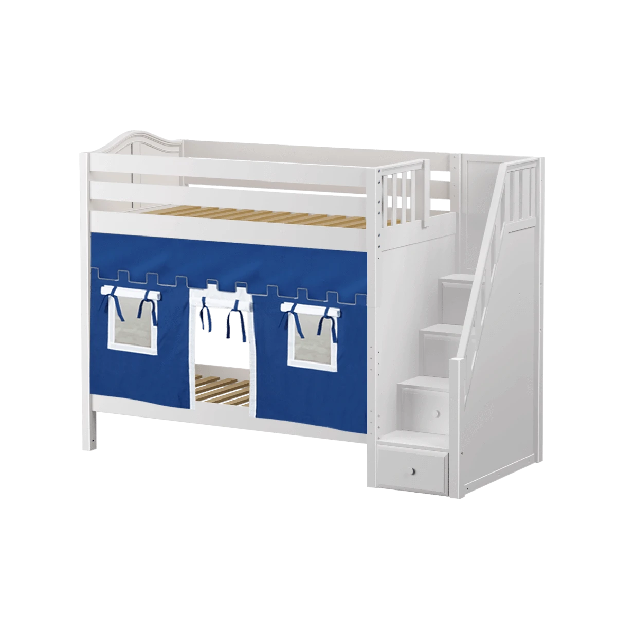 Maxtrix Twin High Bunk Bed With Stairs + Curtain 22 Maxtrix Twin High Bunk Bed With Stairs + Curtain - Image 20