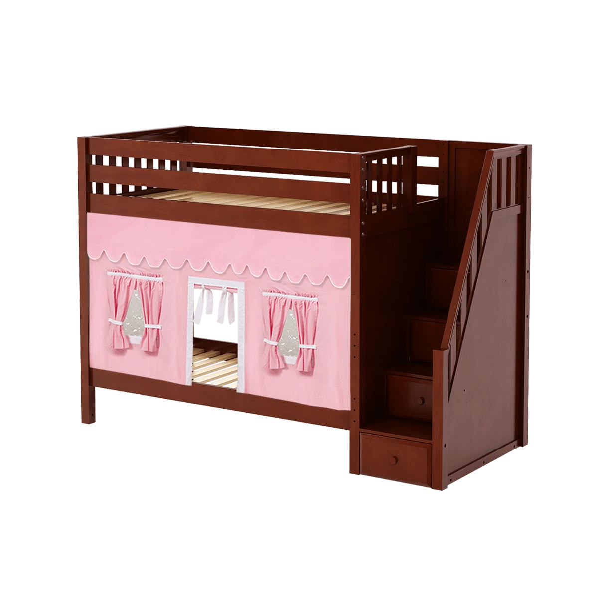 Maxtrix Twin High Bunk Bed With Stairs + Curtain 16 Maxtrix Twin High Bunk Bed With Stairs + Curtain - Image 14