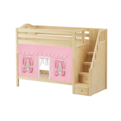 Maxtrix Twin High Bunk Bed With Stairs + Curtain 38 Maxtrix Twin High Bunk Bed With Stairs + Curtain -Babyletto Store WOPPER23 NC
