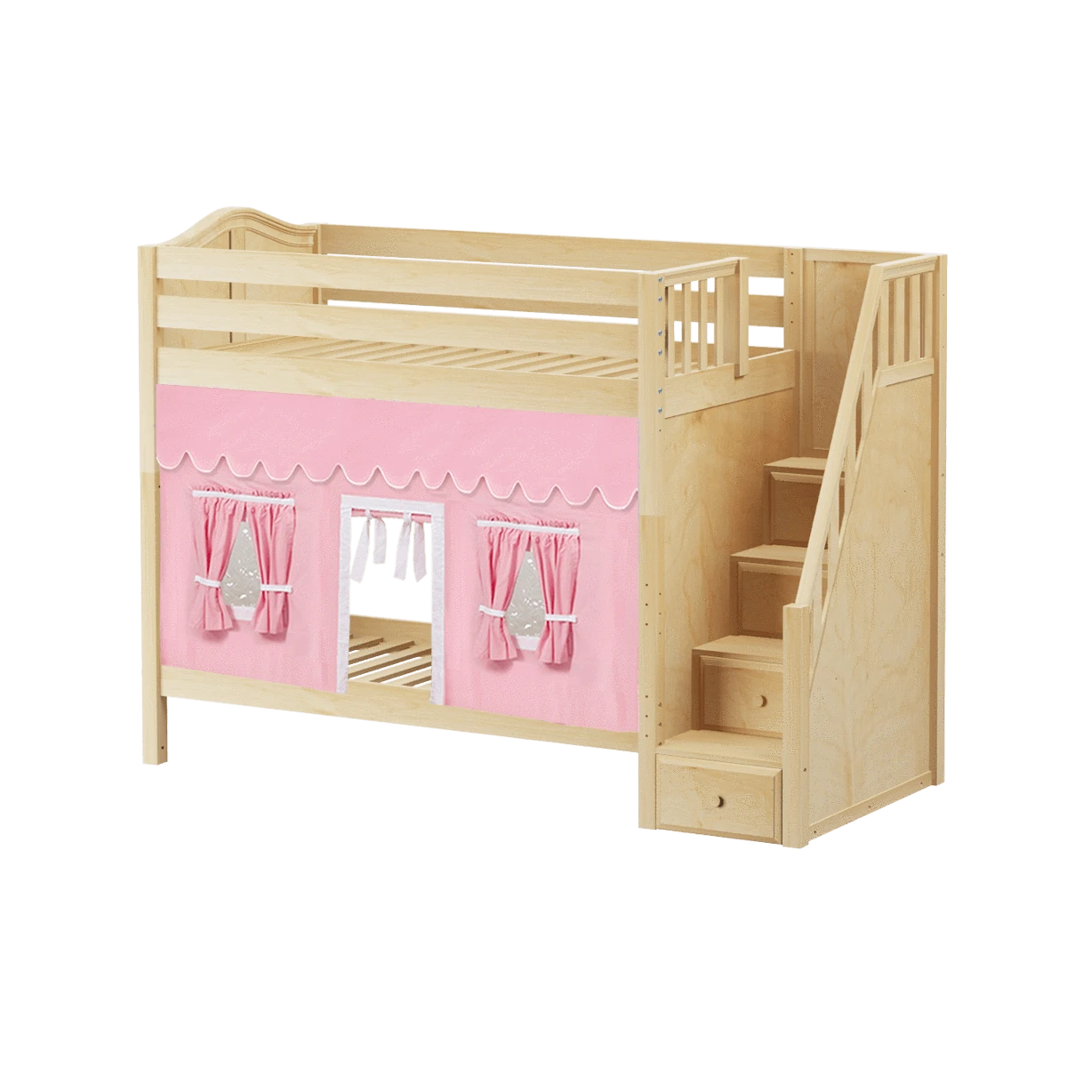 Maxtrix Twin High Bunk Bed With Stairs + Curtain 19 Maxtrix Twin High Bunk Bed With Stairs + Curtain - Image 17