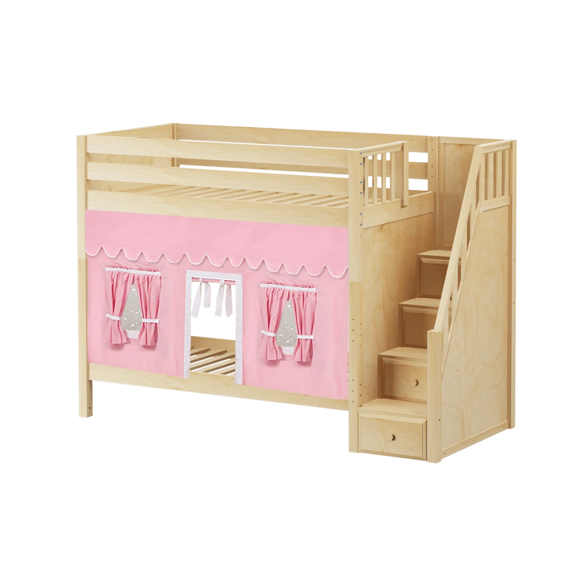 Maxtrix Twin High Bunk Bed With Stairs + Curtain 21 Maxtrix Twin High Bunk Bed With Stairs + Curtain - Image 19