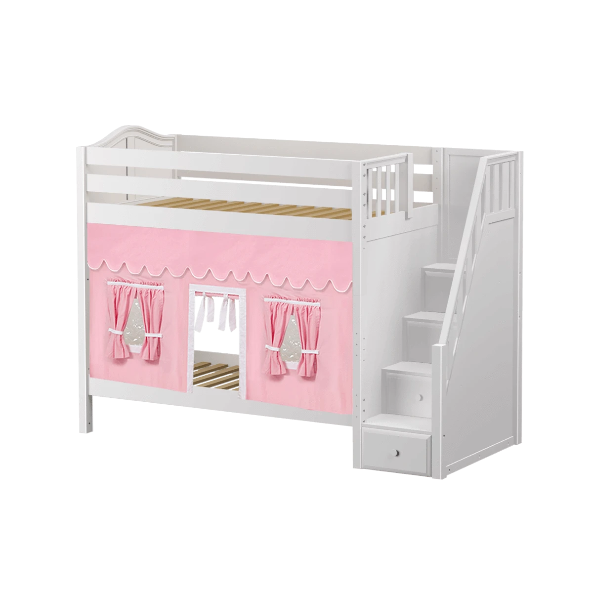 Maxtrix Twin High Bunk Bed With Stairs + Curtain 13 Maxtrix Twin High Bunk Bed With Stairs + Curtain - Image 11