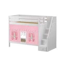 Maxtrix Twin High Bunk Bed With Stairs + Curtain 34 Maxtrix Twin High Bunk Bed With Stairs + Curtain -Babyletto Store WOPPER23 WS