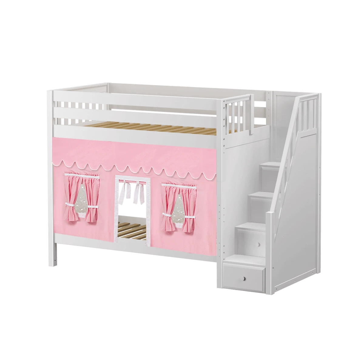 Maxtrix Twin High Bunk Bed With Stairs + Curtain 15 Maxtrix Twin High Bunk Bed With Stairs + Curtain - Image 13