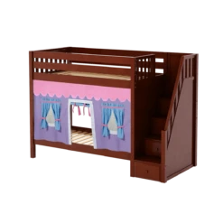 Maxtrix Twin High Bunk Bed With Stairs + Curtain 39 Maxtrix Twin High Bunk Bed With Stairs + Curtain -Babyletto Store WOPPER27 CS