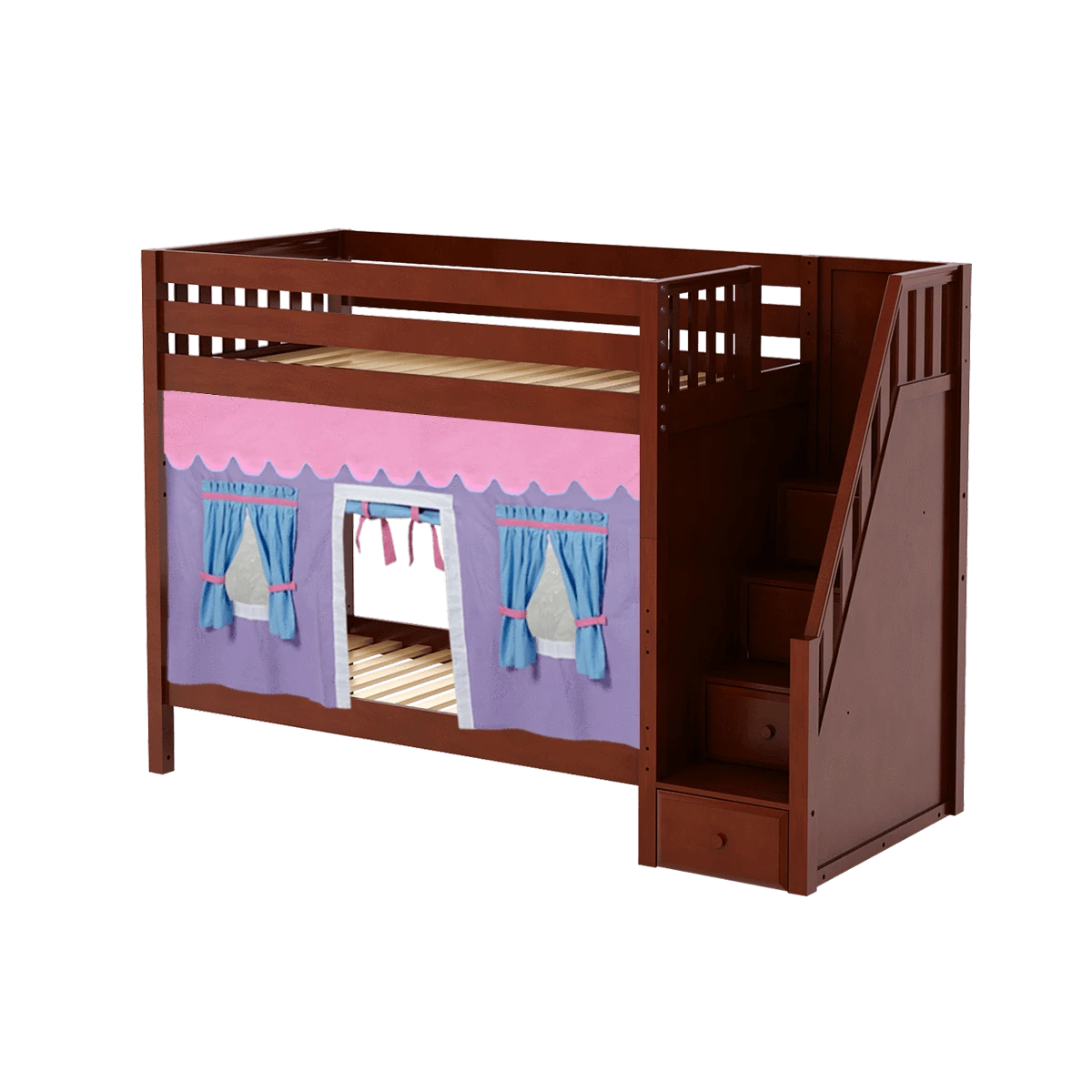 Maxtrix Twin High Bunk Bed With Stairs + Curtain 20 Maxtrix Twin High Bunk Bed With Stairs + Curtain - Image 18