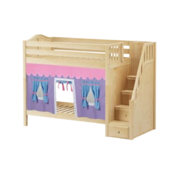 Maxtrix Twin High Bunk Bed With Stairs + Curtain 29 Maxtrix Twin High Bunk Bed With Stairs + Curtain -Babyletto Store WOPPER27 NC