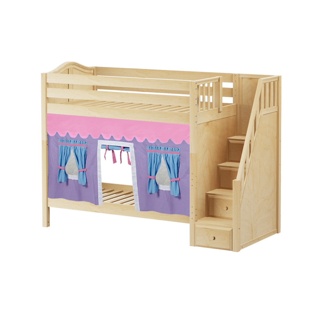 Maxtrix Twin High Bunk Bed With Stairs + Curtain 10 Maxtrix Twin High Bunk Bed With Stairs + Curtain - Image 8