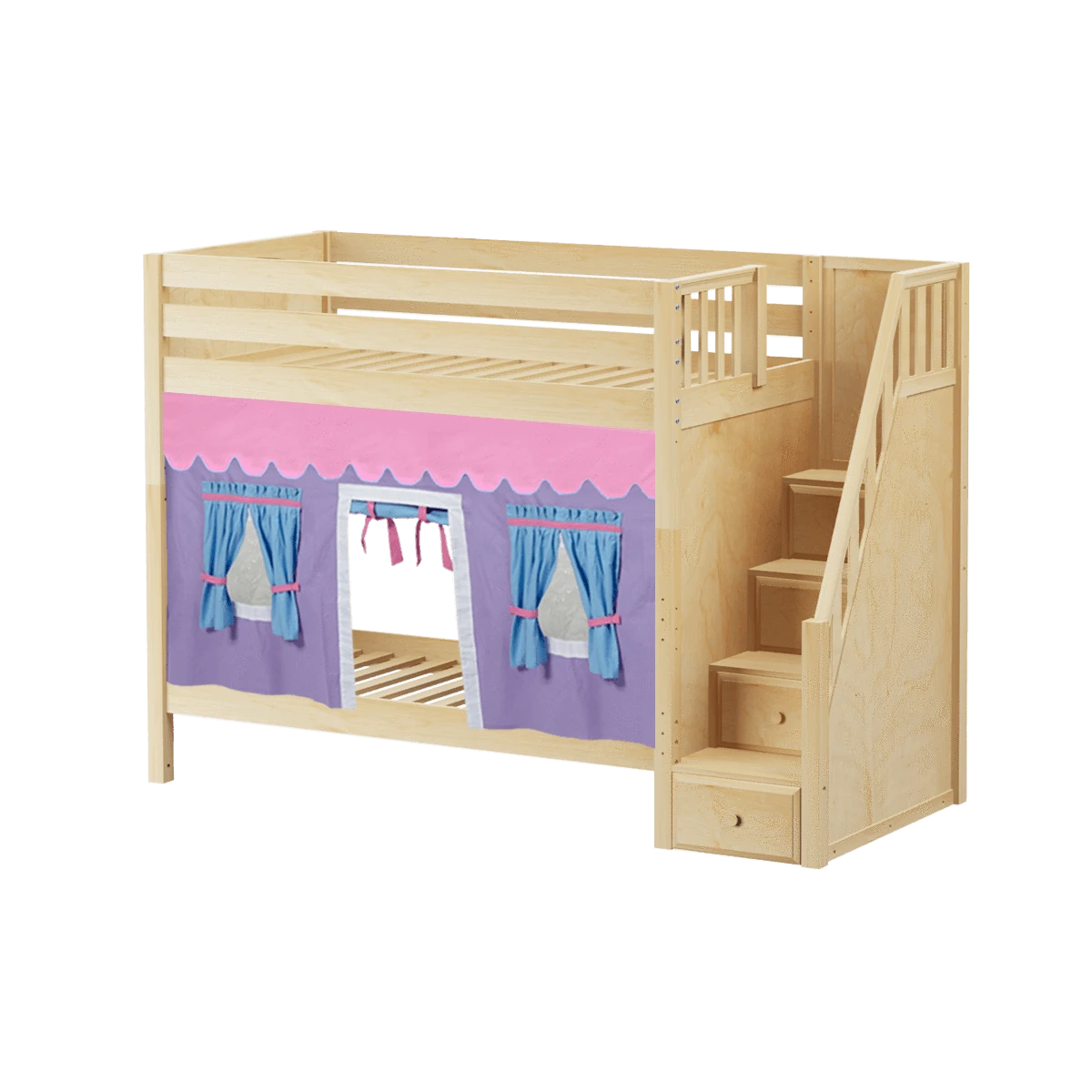 Maxtrix Twin High Bunk Bed With Stairs + Curtain 12 Maxtrix Twin High Bunk Bed With Stairs + Curtain - Image 10