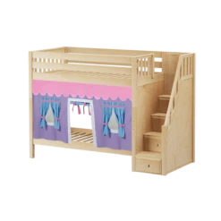 Maxtrix Twin High Bunk Bed With Stairs + Curtain 36 Maxtrix Twin High Bunk Bed With Stairs + Curtain -Babyletto Store WOPPER27 NS