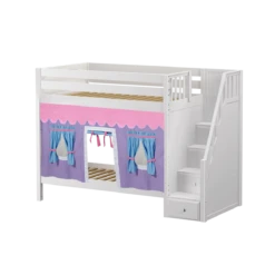 Maxtrix Twin High Bunk Bed With Stairs + Curtain 24 Maxtrix Twin High Bunk Bed With Stairs + Curtain -Babyletto Store WOPPER27 WP