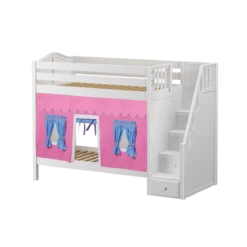 Maxtrix Twin High Bunk Bed With Stairs + Curtain 28 Maxtrix Twin High Bunk Bed With Stairs + Curtain -Babyletto Store WOPPER28 WC