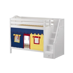Maxtrix Twin High Bunk Bed With Stairs + Curtain 26 Maxtrix Twin High Bunk Bed With Stairs + Curtain -Babyletto Store WOPPER29 WC