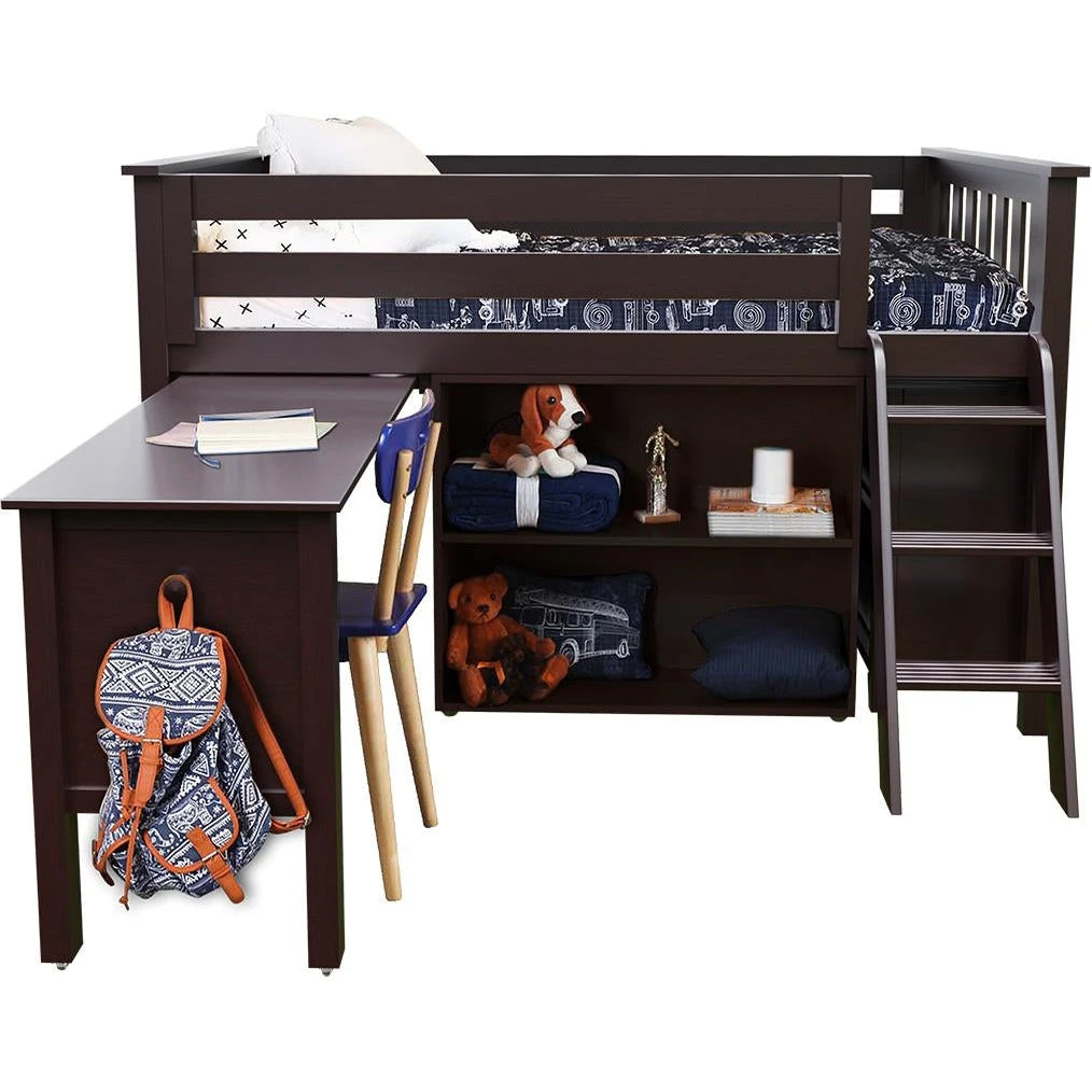 Jackpot Deluxe Windsor Twin Storage Loft Bed With Dresser + Bookcase + Desk 5 Jackpot Deluxe Windsor Twin Storage Loft Bed With Dresser + Bookcase + Desk - Image 3