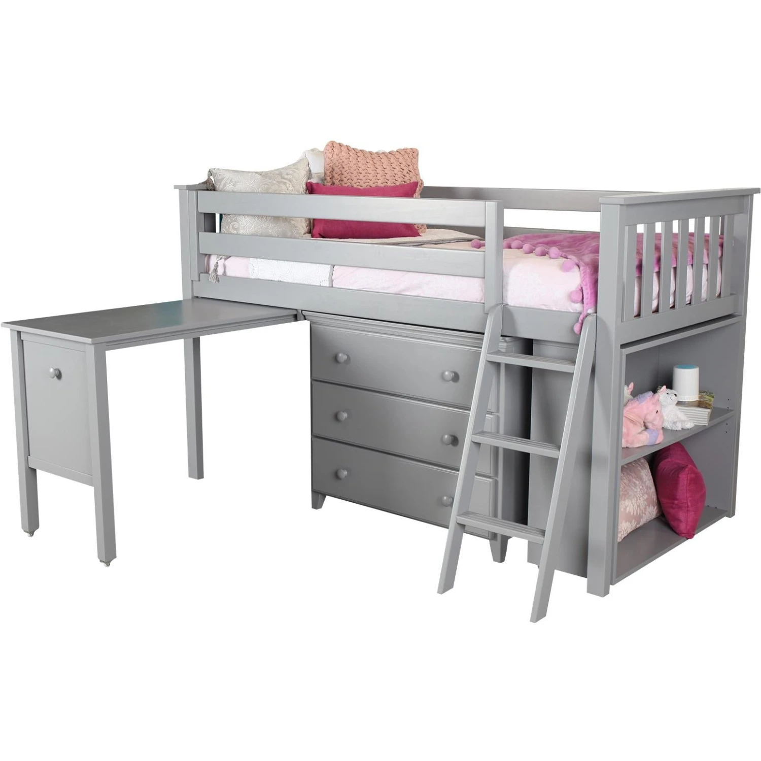 Jackpot Deluxe Windsor Twin Storage Loft Bed With Dresser + Bookcase + Desk 7 Jackpot Deluxe Windsor Twin Storage Loft Bed With Dresser + Bookcase + Desk - Image 5