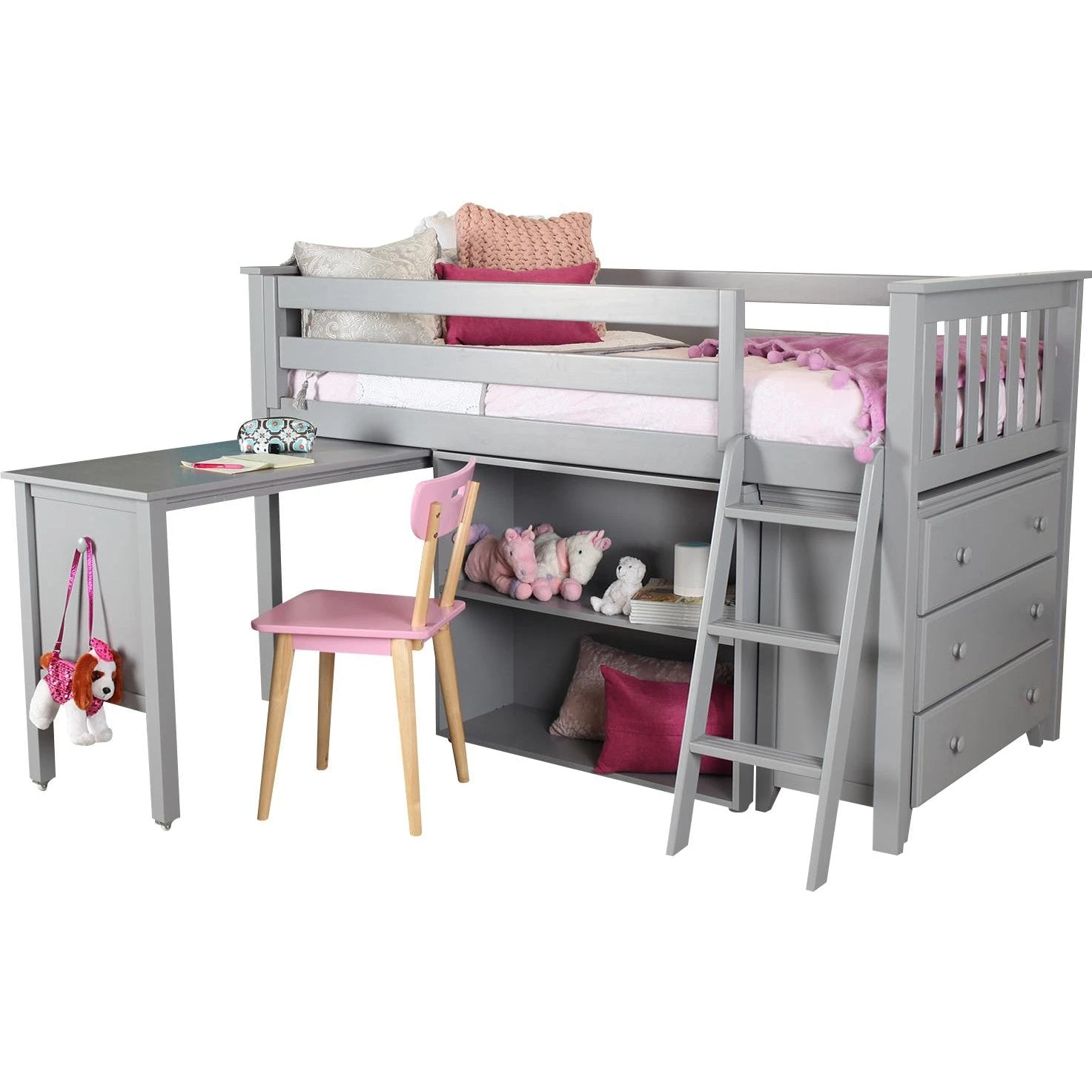 Jackpot Deluxe Windsor Twin Storage Loft Bed With Dresser + Bookcase + Desk 8 Jackpot Deluxe Windsor Twin Storage Loft Bed With Dresser + Bookcase + Desk - Image 6