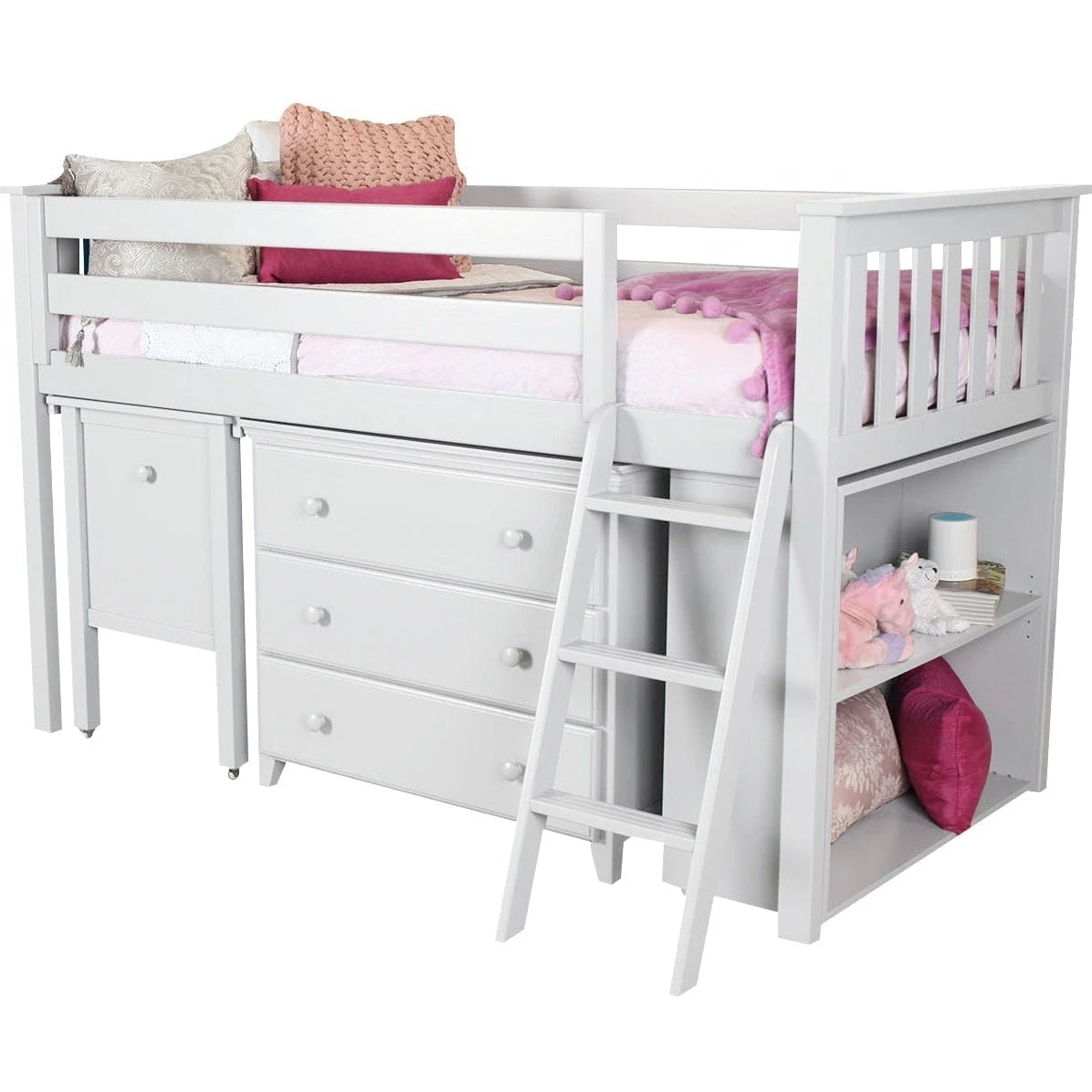 Jackpot Deluxe Windsor Twin Storage Loft Bed With Dresser + Bookcase + Desk 9 Jackpot Deluxe Windsor Twin Storage Loft Bed With Dresser + Bookcase + Desk - Image 7
