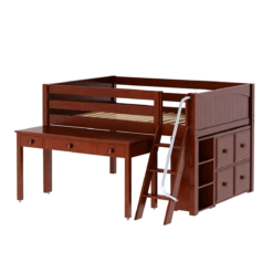 Maxtrix Full Low Loft Bed With Angled Ladder, Storage + Long Desk -Babyletto Store XL10 CP a1b14853 a3ef 42fc 8b4d 18c7aa37bb73