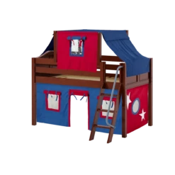 Maxtrix Twin Low Loft Bed With Angled Ladder, Curtain + Top Tent -Babyletto Store YANG21 CC 721940d0 d975 4a59 b910 72a62b3d4dea