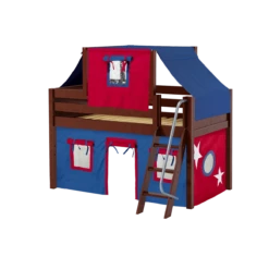 Maxtrix Twin Low Loft Bed With Angled Ladder, Curtain + Top Tent -Babyletto Store YANG21 CP 8bc2e309 fe2d 48ff b446 cd1e6f5a0d93