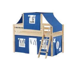 Maxtrix Twin Low Loft Bed With Angled Ladder, Curtain + Top Tent -Babyletto Store YANG22 NS a43120ae c5a5 49f8 86fe fcf9eaabe7af