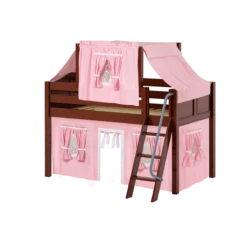 Maxtrix Twin Low Loft Bed With Angled Ladder, Curtain + Top Tent -Babyletto Store YANG23 CC 075cb247 68ae 4e45 8e5f 6edc767db246