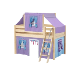 Maxtrix Twin Low Loft Bed With Angled Ladder, Curtain + Top Tent -Babyletto Store YANG27 NP 2b517ed2 3478 4bcf 8c95 5aba57d88344