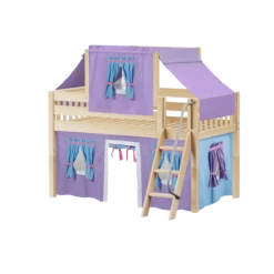 Maxtrix Twin Low Loft Bed With Angled Ladder, Curtain + Top Tent -Babyletto Store YANG27 NS 6c4a0914 6032 41ed 8e56 4fa69a643a5a