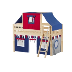 Maxtrix Twin Low Loft Bed With Angled Ladder, Curtain + Top Tent -Babyletto Store YANG44 NS bc10b6ab 8a8a 4bb7 9fbc 955e03e253f4