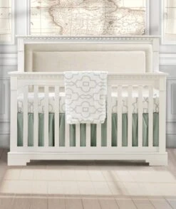 Natart Ithaca "5-in-1'' Convertible Crib With Upholstered Panel 21 Natart Ithaca "5-in-1'' Convertible Crib With Upholstered Panel -Babyletto Store ithaca white talc