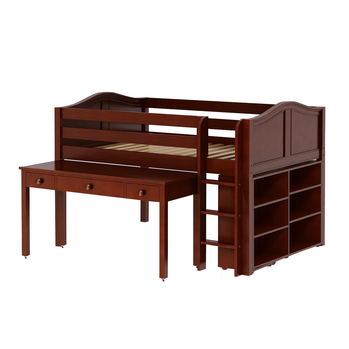 Maxtrix Full Low Loft Bed With Straight Ladder, Storage + Long Desk 5 Maxtrix Full Low Loft Bed With Straight Ladder, Storage + Long Desk - Image 3