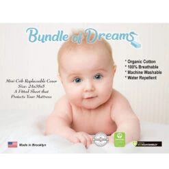 Bundle Of Dreams Organic Cotton 5" Crib Zip Mattress Cover -Babyletto Store mini5 label 37929bd5 59f7 4535 a771 e576de1d170f